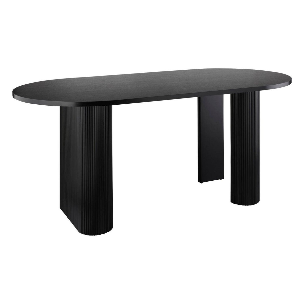 ATMOSPHERA Table à manger ovale en bois pour 6 personnes OLOVA - Noir