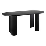 ATMOSPHERA Table à manger ovale en bois pour 6 personnes OLOVA - Noir