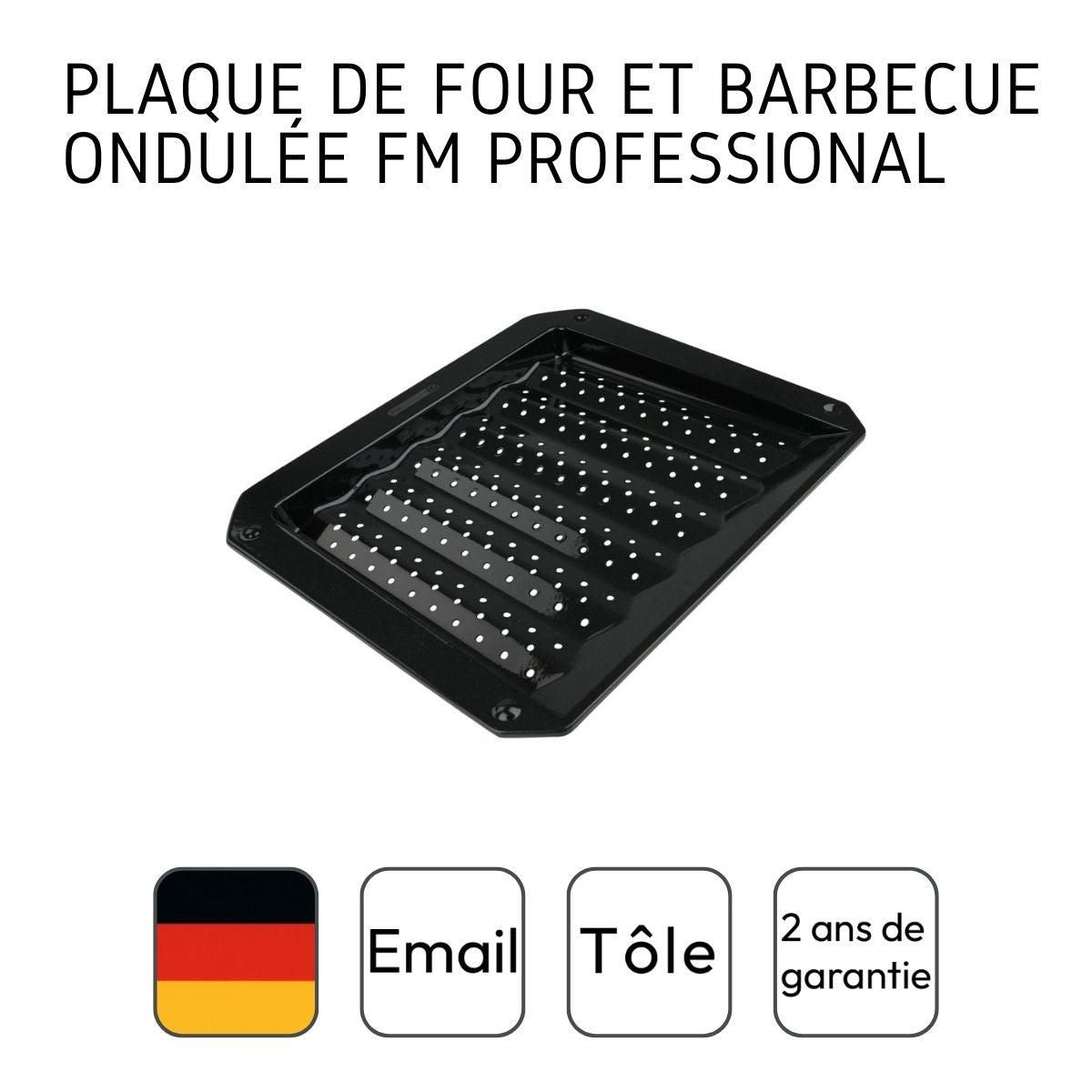 FM PROFESSIONAL Ensemble de 2 Plaques ondulée et perforée pour four et barbecue en tôle 38 x 33 cm FM Professional Barbecue
