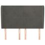 Voir la diapositive 3 : VIDAXL Tete de lit avec oreilles Gris fonce 147x23x118/128 cm Velours
