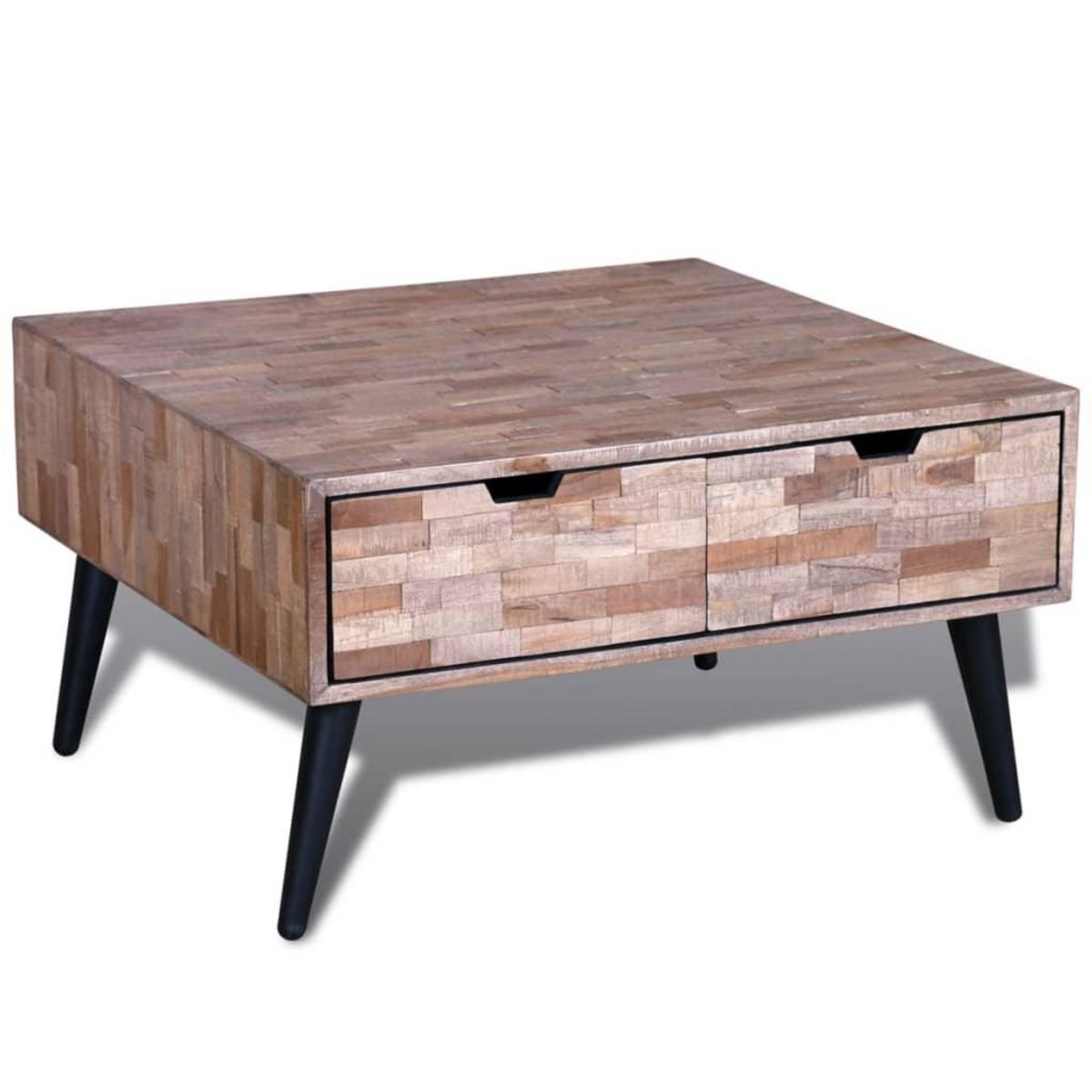 VIDAXL Table basse avec 4 tiroirs Bois de teck recycle