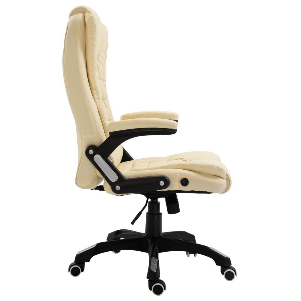 VIDAXL Chaise de bureau Creme Similicuir