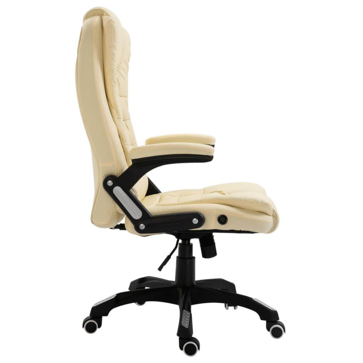 VIDAXL Chaise de bureau Creme Similicuir