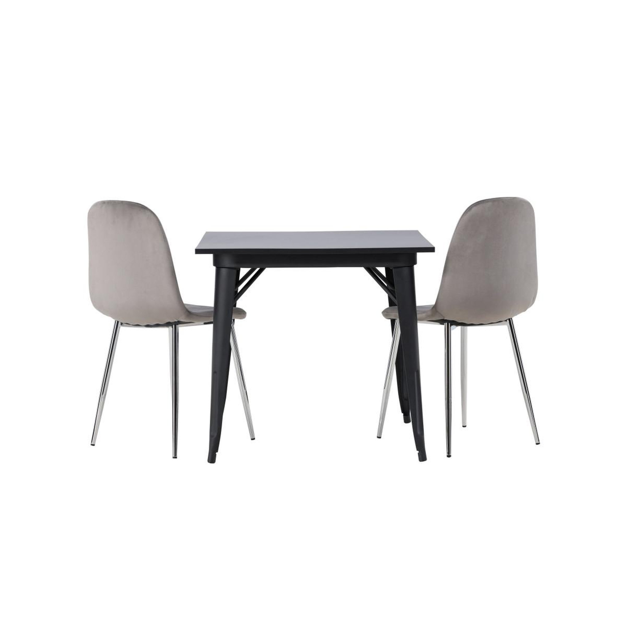 Voir la diapositive 5 : Paris Prix Ensemble table à manger & 2 chaises  tempe & eva  80cm noir & gris