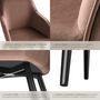 Voir la diapositive 5 : tectake Chaise style scandinave rembourrée aspect velours brun-noir