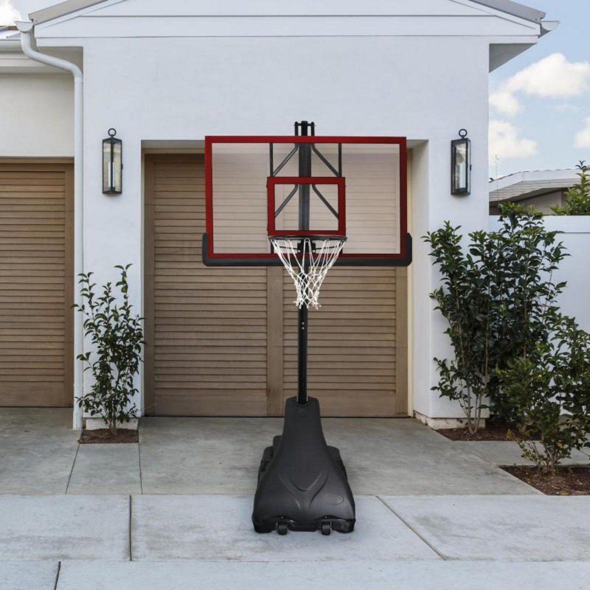 SWAGER Panier de Basketball Pro Deluxe Platinium sur Pied et Mobile, Hauteur Réglable de 2,30m à 3,05m