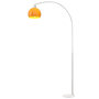 Voir la diapositive 1 : HOMCOM Lampadaire arc design néo-rétro H.180 cm piètement marbre blanc abat-jour plastique effet transparence orange