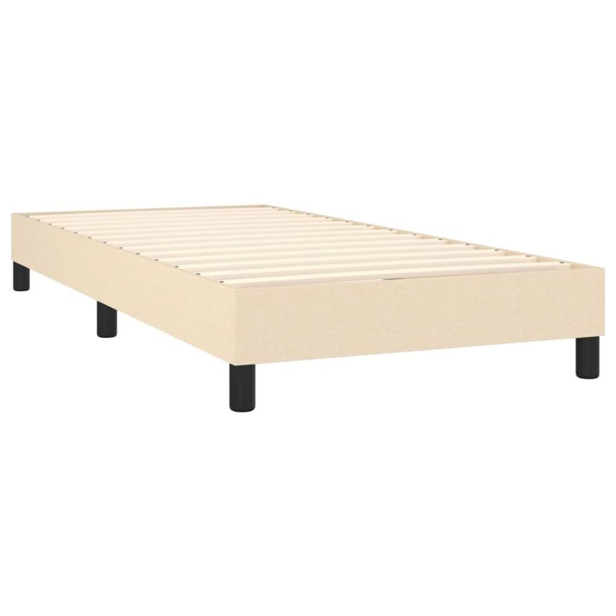 VIDAXL Sommier a lattes de lit avec matelas LED Creme 80x200cm Tissu