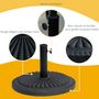Voir la diapositive 4 : OUTSUNNY Pied de parasol base de lestage parasol rond ciment HDPE motif rosace Ø 49 cm poids net 15 Kg noir