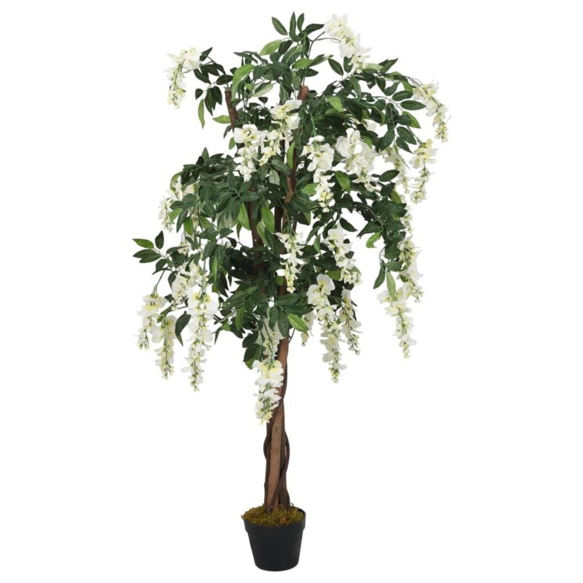 VIDAXL Glycine artificielle 560 feuilles 80 cm vert et blanc