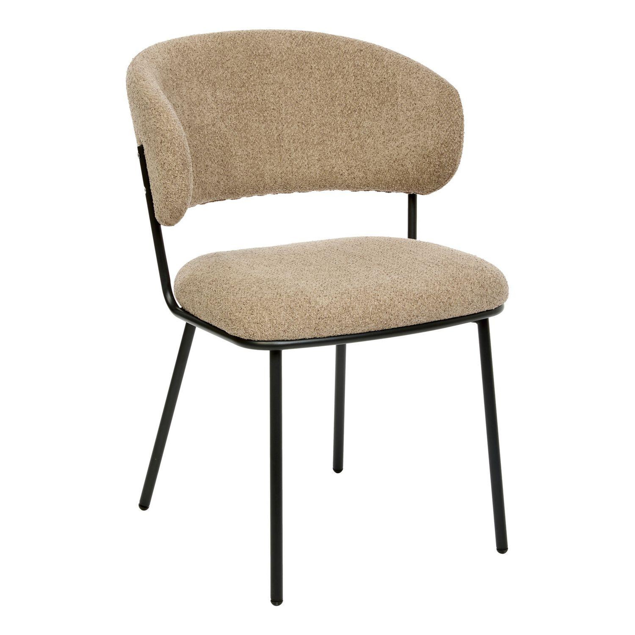 Voir la diapositive 3 : TOILINUX Lot de 2 chaises en tissu chenille et pieds métal alba