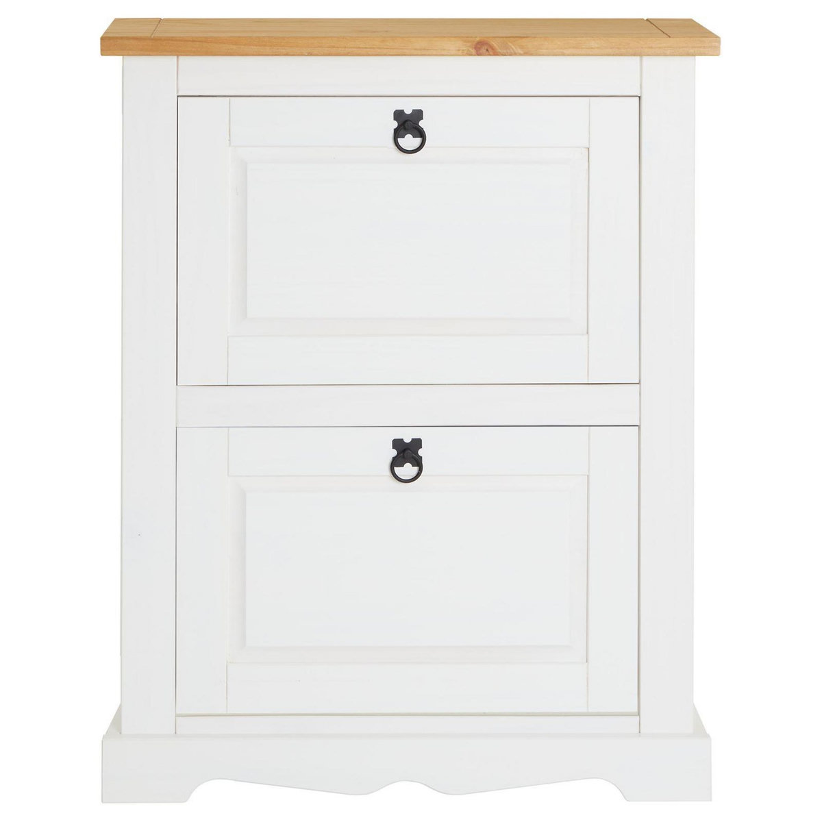 IDIMEX Meuble à chaussures TEQUILA avec 2 abattants, style mexicain en pin