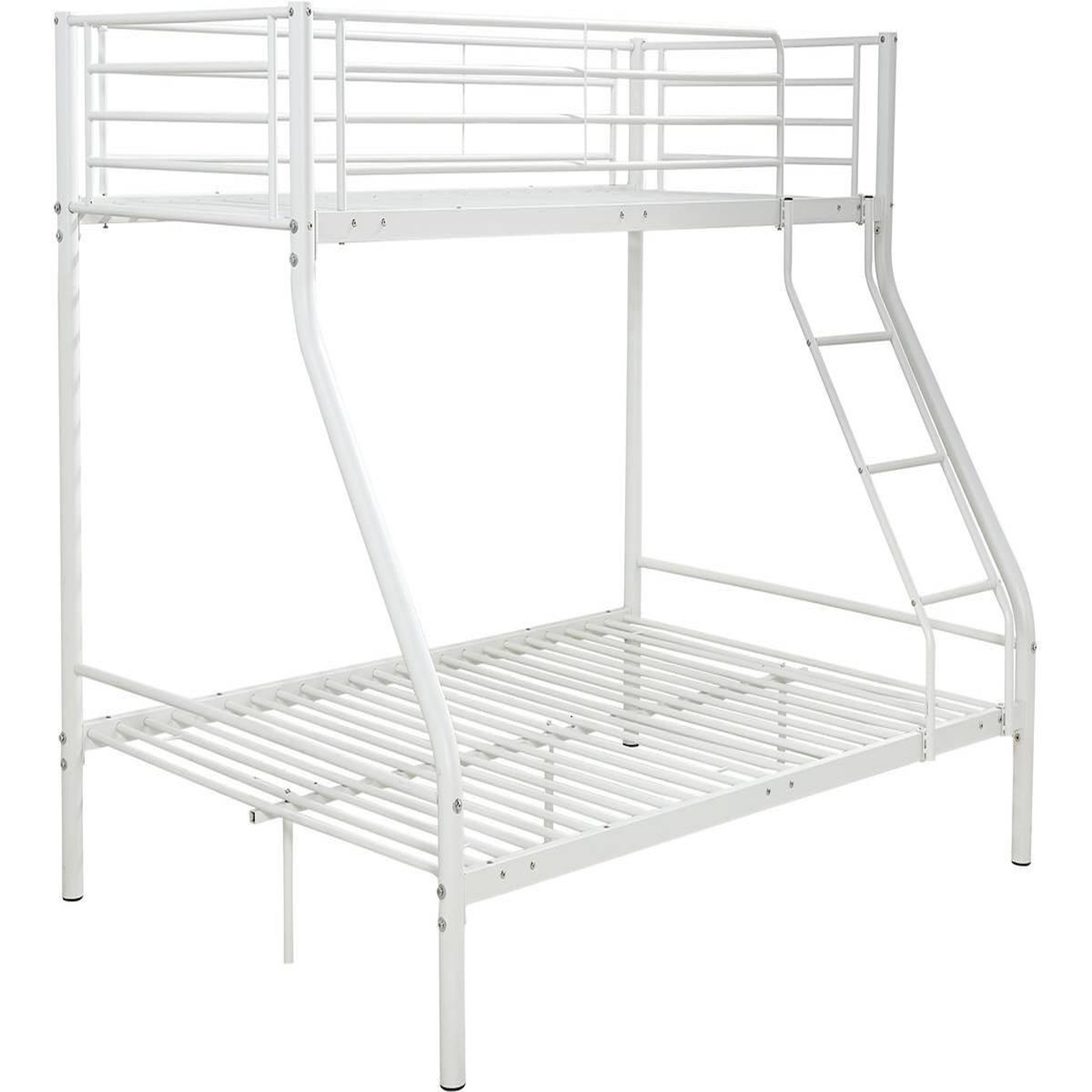 Voir la diapositive 3 : Habitat et Jardin Lit superposé en métal  Leo  Sommiers inclus - 90/140 x 190 cm - Blanc