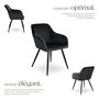 Voir la diapositive 3 : tectake Chaise style scandinave rembourrée aspect velours noir