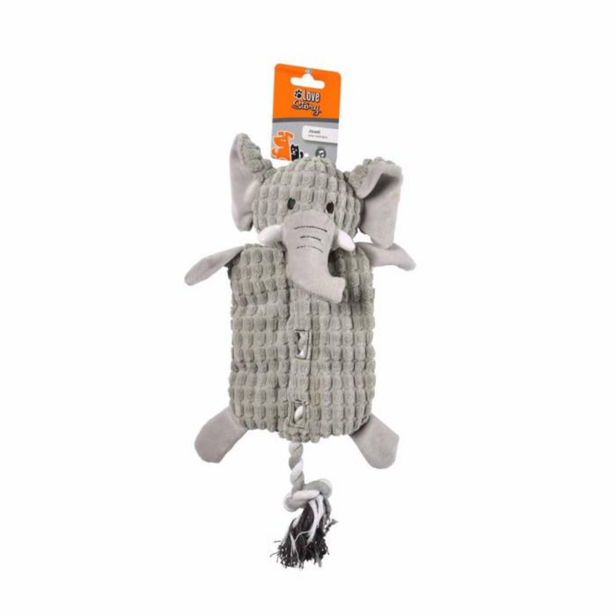 Paris Prix Peluche pour Chien  Éléphant  37cm Gris