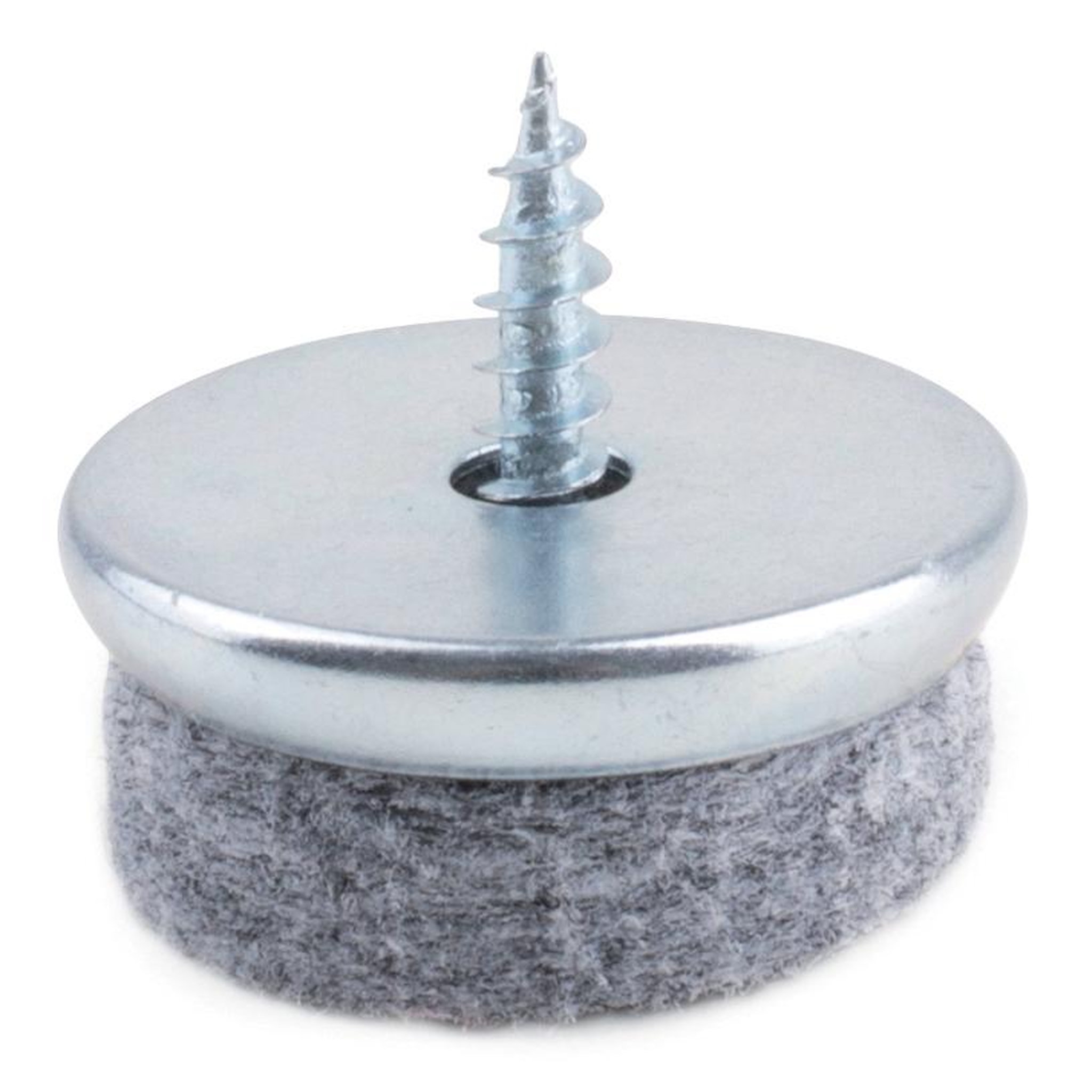 CENTRALE BRICO Glissière pour pied de meuble a vis avec feutre o 24mm gris