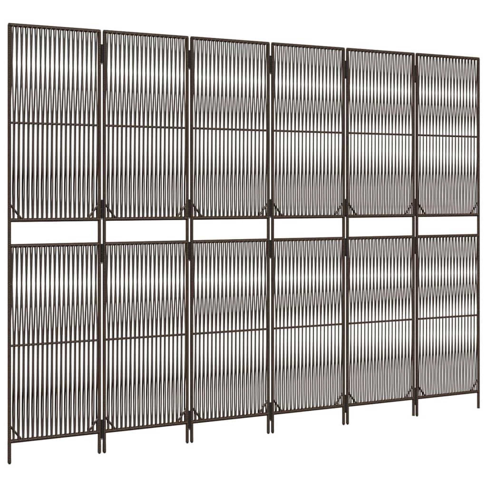 Voir la diapositive 4 : VIDAXL Cloison de separation 6 panneaux marron resine tressee