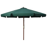 VIDAXL Parasol d'exterieur avec mat en bois 330 cm Vert