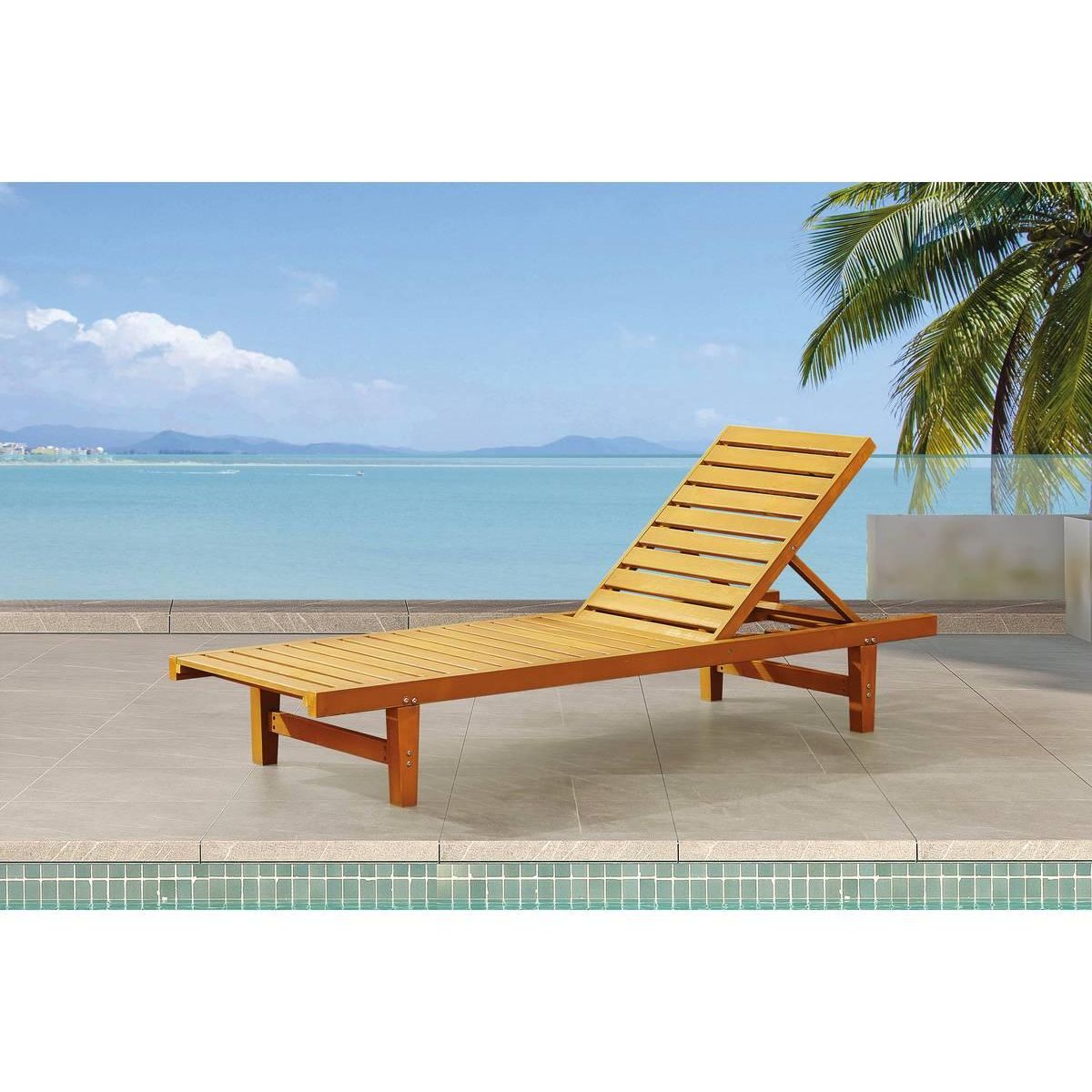 Habitat et Jardin Lot de 2 bains de soleil en bois  Rawai  - Marron clair