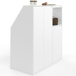 ID MARKET Ensemble armoires sous pente 2 portes + 1 porte et 1 niche TOMI blanc