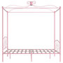 Voir la diapositive 4 : VIDAXL Cadre de lit a baldaquin sans matelas rose metal 140x200 cm