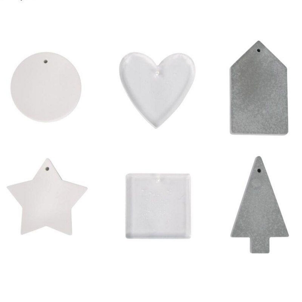 Rayher Moule en silicone 6 formes - maison, rond, carré, coeur, sapin, étoile