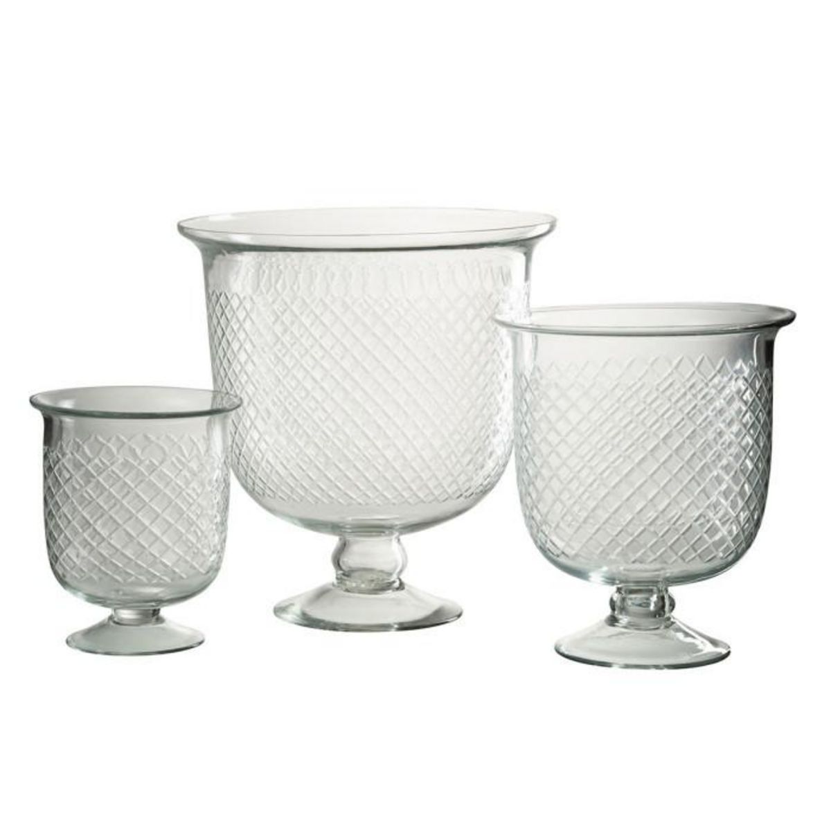 Paris Prix Vase en Verre Carreaux  Anastasia  31cm Transparent