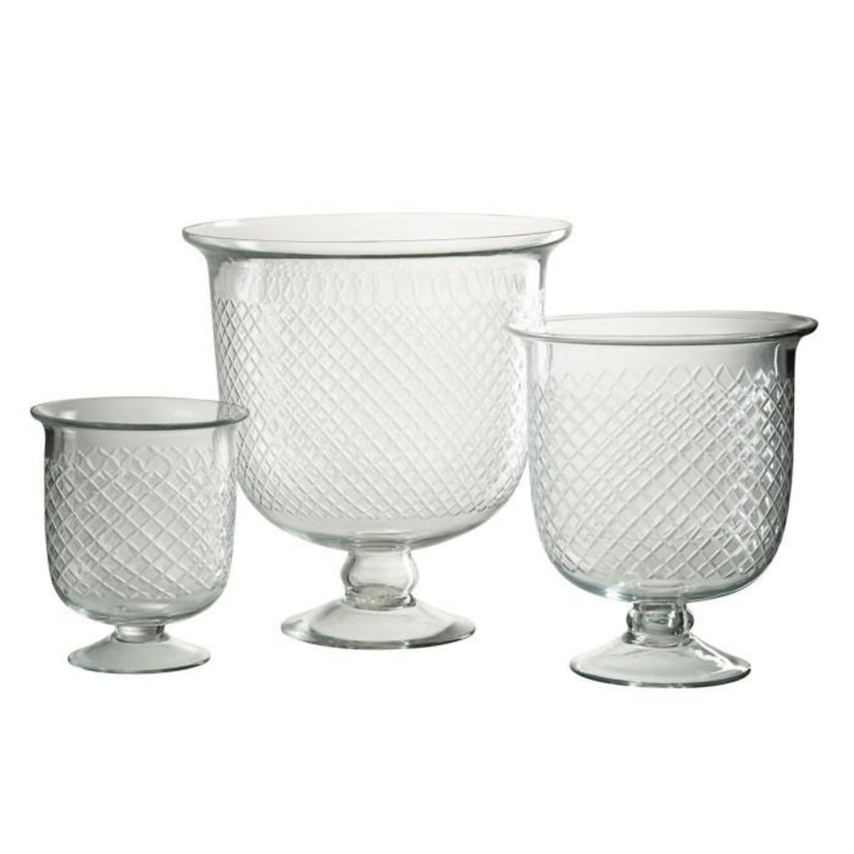 Paris Prix Vase en Verre Carreaux  Anastasia  31cm Transparent