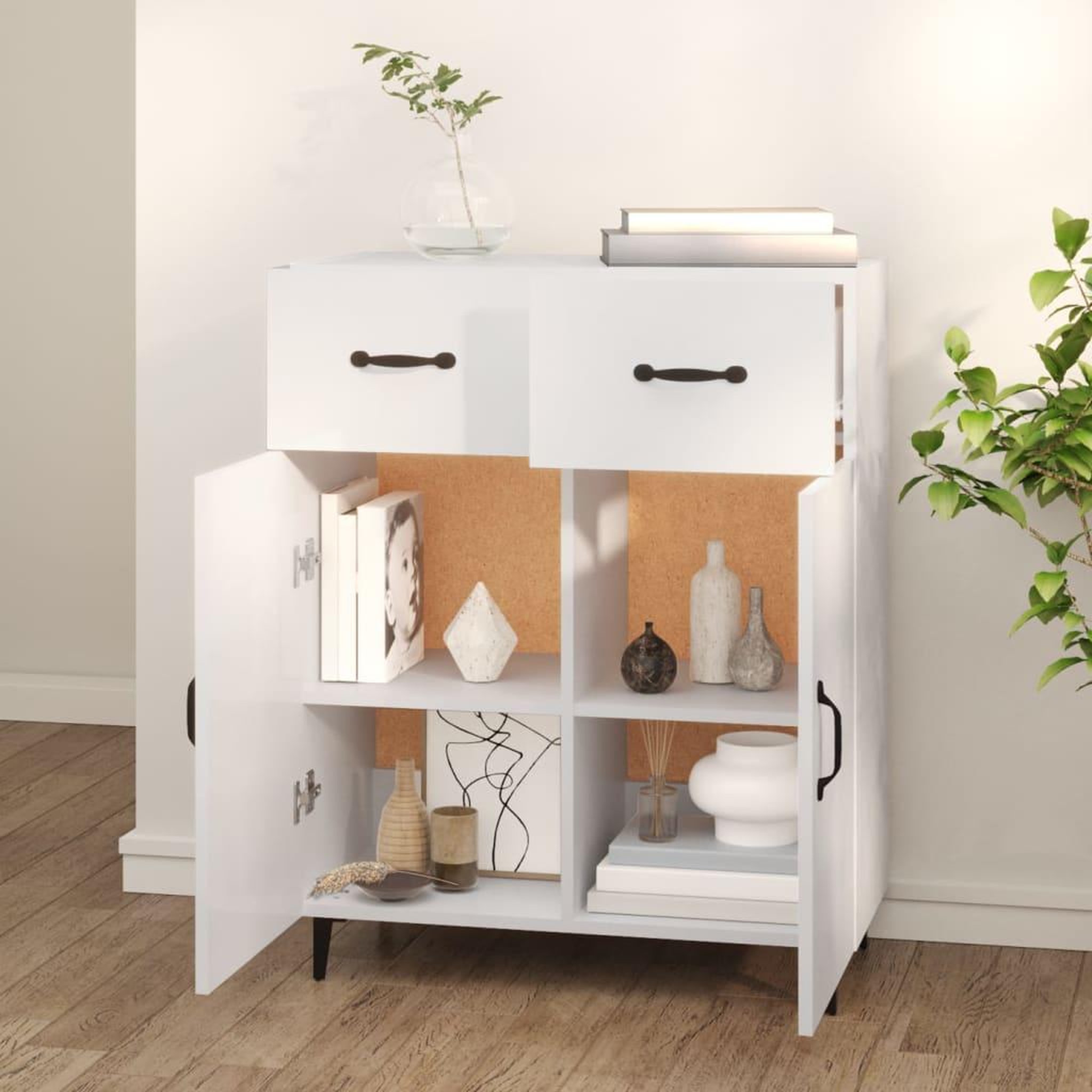 Voir la diapositive 3 : VIDAXL Buffet blanc 69,5x34x90 cm bois d'ingenierie