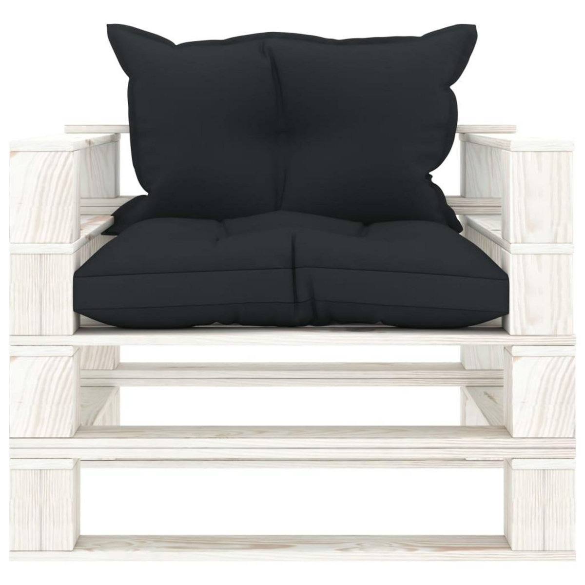 VIDAXL Canape palette de jardin avec coussins anthracite Bois