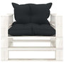 Voir la diapositive 2 : VIDAXL Canape palette de jardin avec coussins anthracite Bois