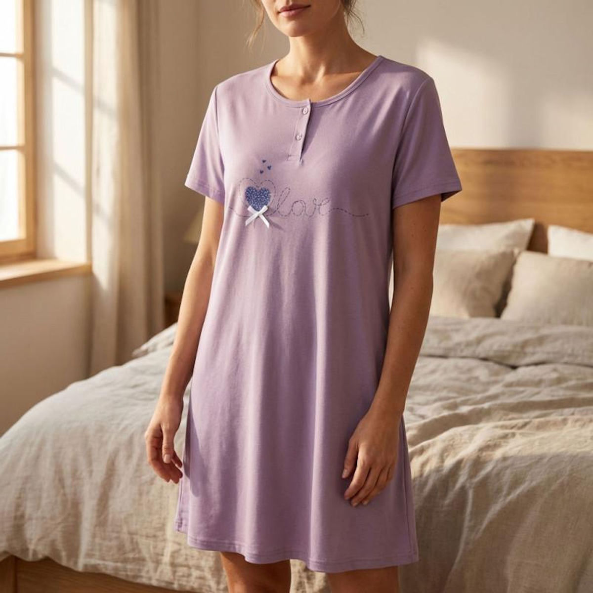 OZABI OZABI Chemise de Nuit Femme Microfibre LOVE Manches Courtes