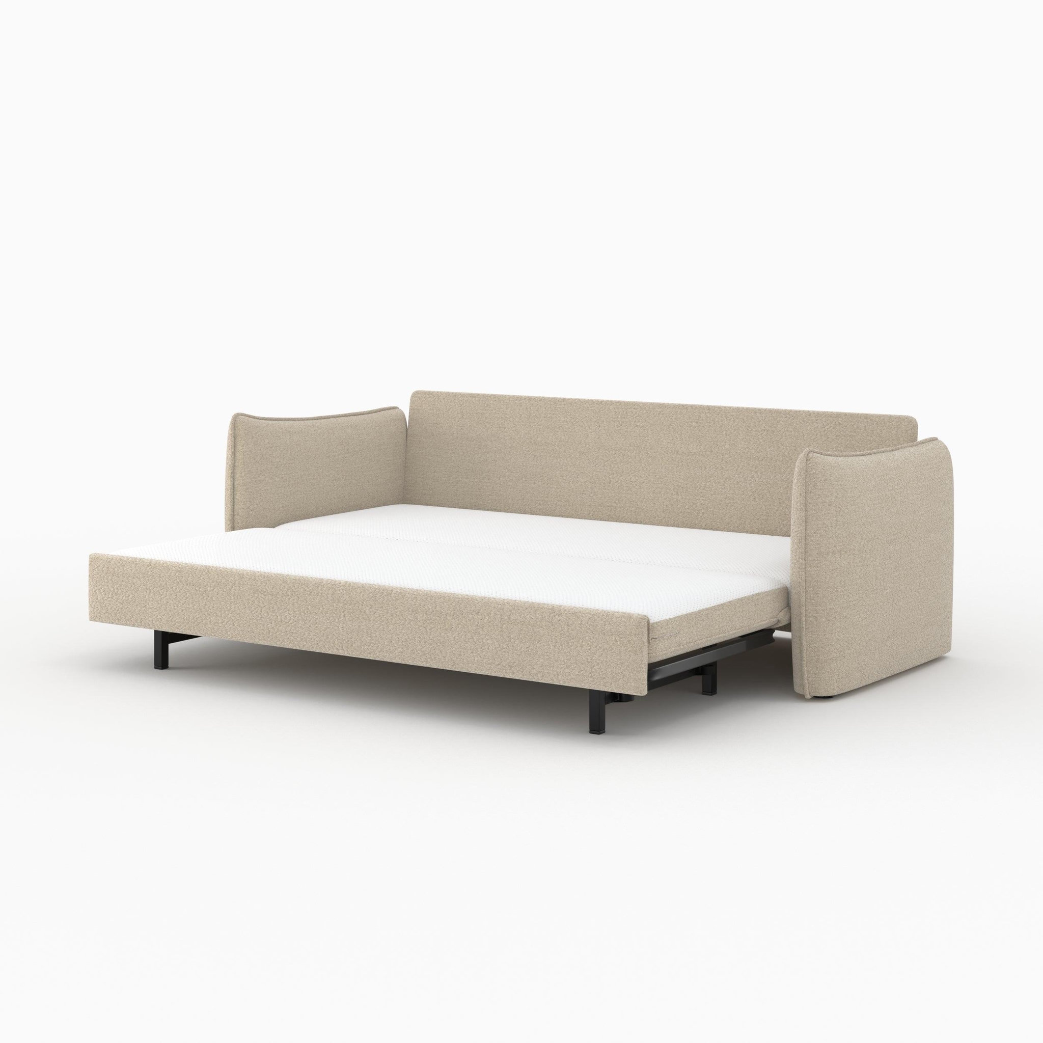 Voir la diapositive 6 : MAISON PAVANE Canapé convertible 3 places en tissu effet lin beige-céleste