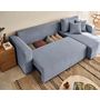 Voir la diapositive 3 : BEST MOBILIER Topaze - canapé d'angle réversible - 4 places - convertible avec coffre - en velours texturé