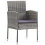 Voir la diapositive 3 : VIDAXL Ensemble a manger de jardin 3 pcs Gris
