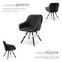 Voir la diapositive 3 : tectake Chaise pivotante avec accoudoirs rembourrée aspect velours noir