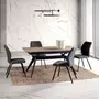 HOMIFAB Table à manger rectangulaire extensible en céramique effet bois 160/220 cm - Lally