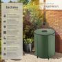 Voir la diapositive 2 : tectake Tonneau récupérateur d'eau de pluie avec robinet et protection anti-débordement vert 200 L