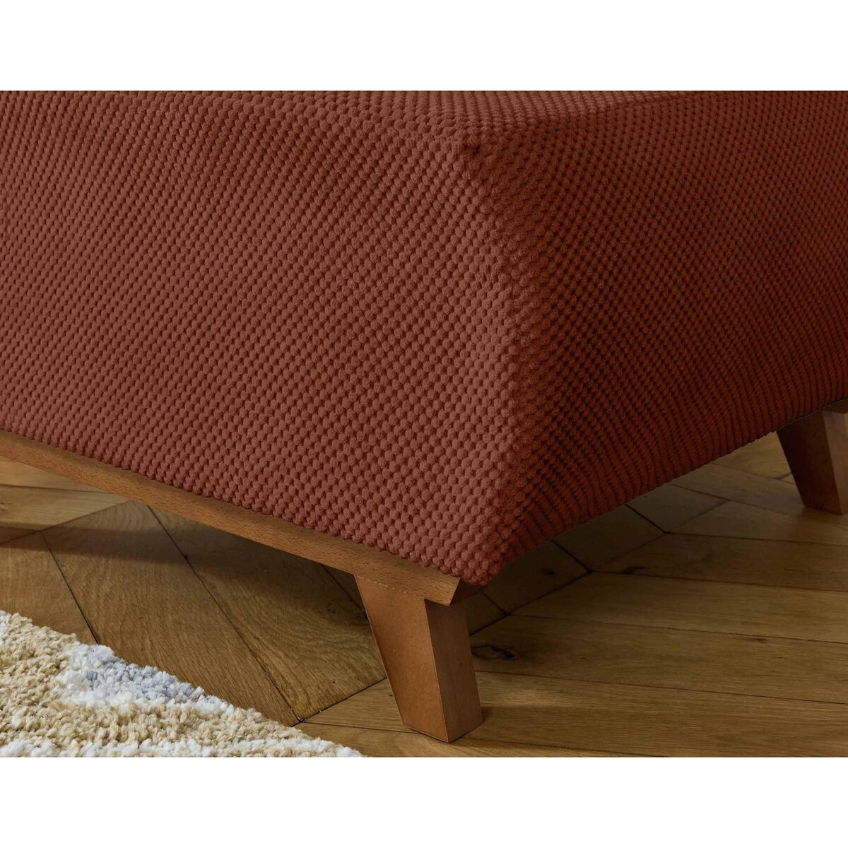 BEST MOBILIER Cristal - pouf modulable - 95 cm - en velours texturé