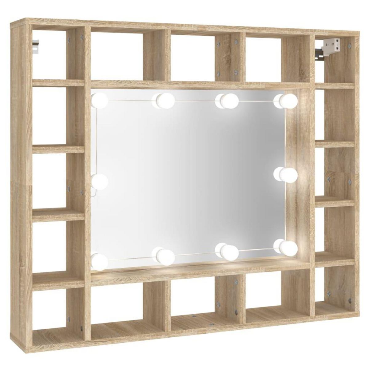 VIDAXL Armoire de miroir avec LED Chene sonoma 91x15x76,5 cm
