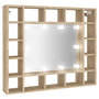 Voir la diapositive 2 : VIDAXL Armoire de miroir avec LED Chene sonoma 91x15x76,5 cm
