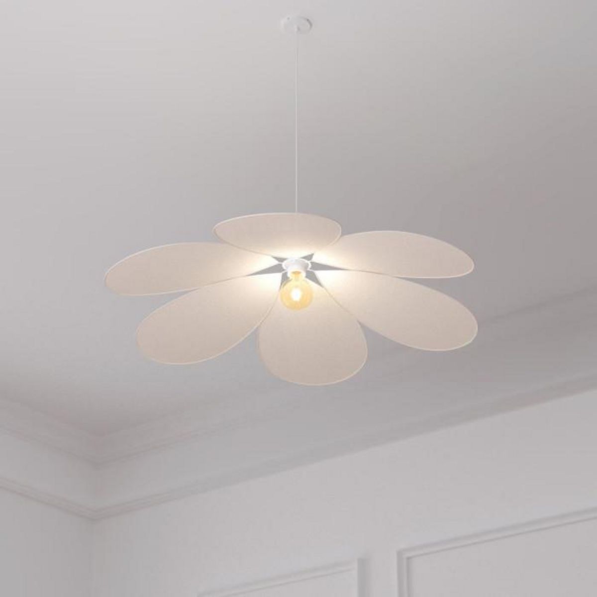 ATMOSPHERA Lampe Suspension Pétales  Naya  72cm Beige Lin
