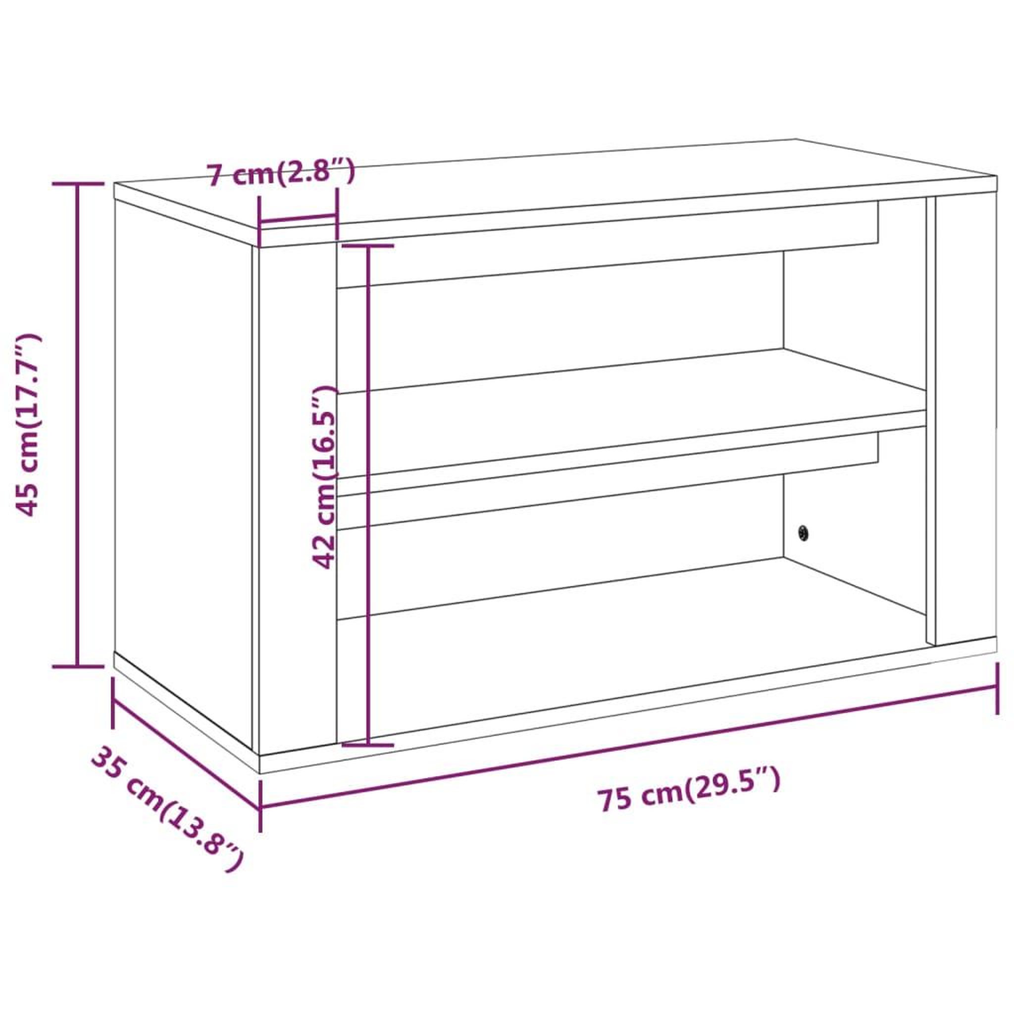 Voir la diapositive 6 : VIDAXL Etagere a chaussures Blanc brillant 75x35x45 cm Bois ingenierie