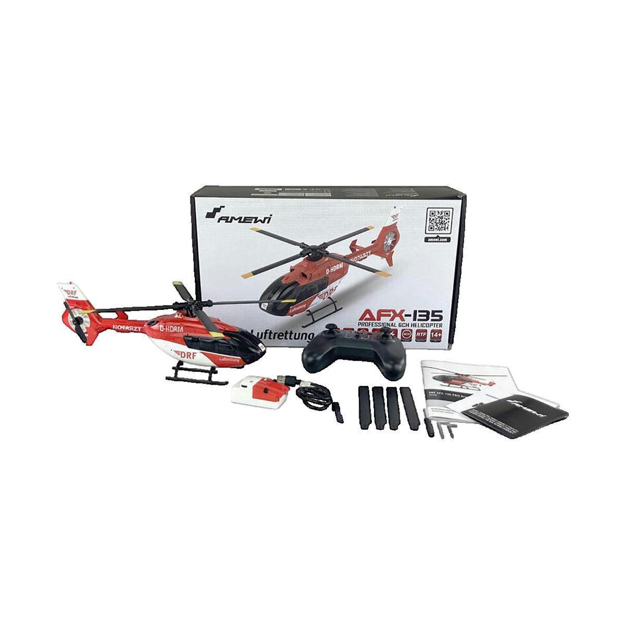 Voir la diapositive 2 : AFX Hélicoptère radiocommandé Amewi DRF AFX-135 PRO