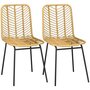 Voir la diapositive 1 : HOMCOM Lot de 2 chaises de jardin style colonial piètement acier noir résine tressée aspect rotin