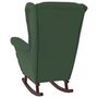 Voir la diapositive 5 : VIDAXL Fauteuil a bascule et pieds en bois d'hevea Vert fonce Velours