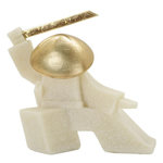 Paris Prix Statuette Déco Samouraï  Odab  18cm Blanc & Or
