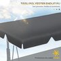 Voir la diapositive 4 : OUTSUNNY Toile de Rechange pour balancelle de Jardin Tissu Polyester Haute densité 200 g/m² 192L x 144l cm - noir