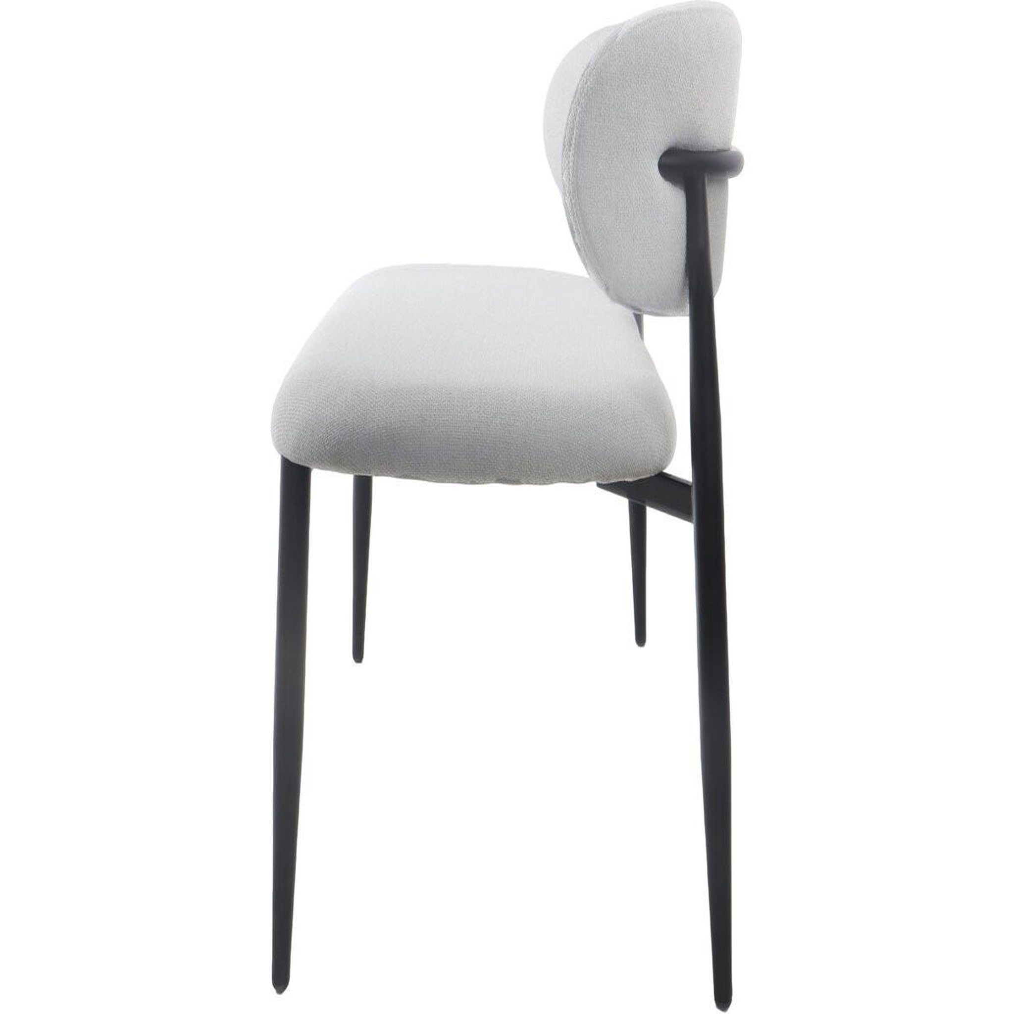 Voir la diapositive 5 : Habitat et Jardin Banc de salle à manger en tissu - 110 cm -  sélène  - 3 places - gris clair et noir