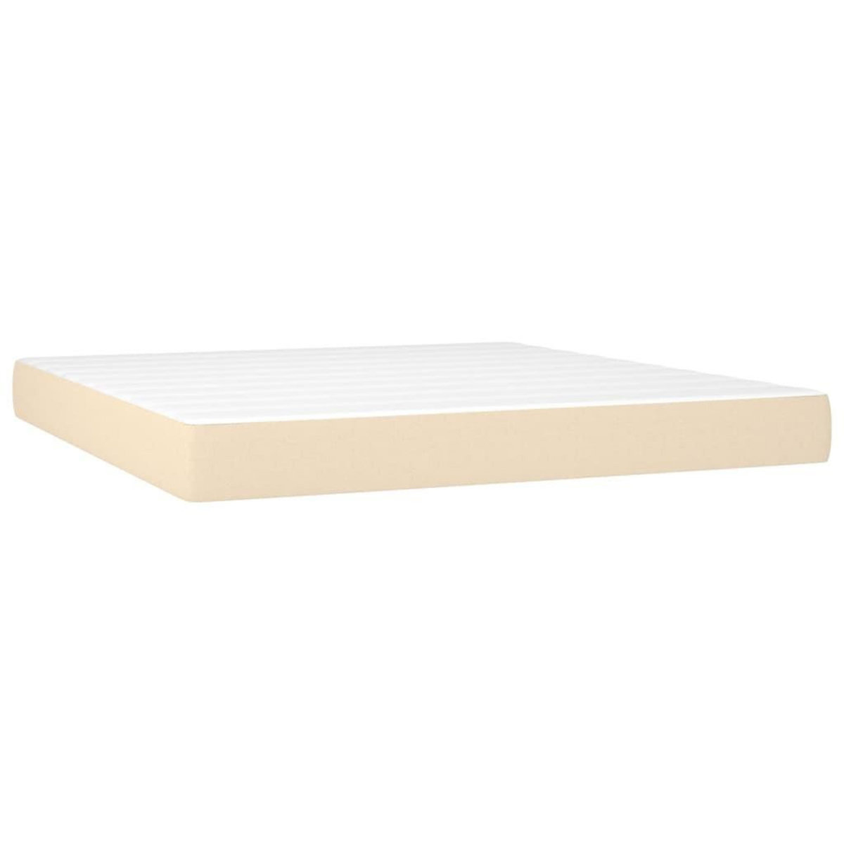 VIDAXL Sommier a lattes de lit avec matelas Creme 180x200 cm Tissu